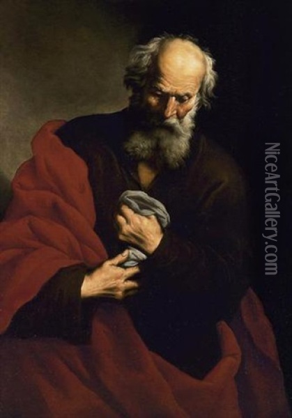 The Penitent Saint Peter Oil Painting - Francesco Francanzano