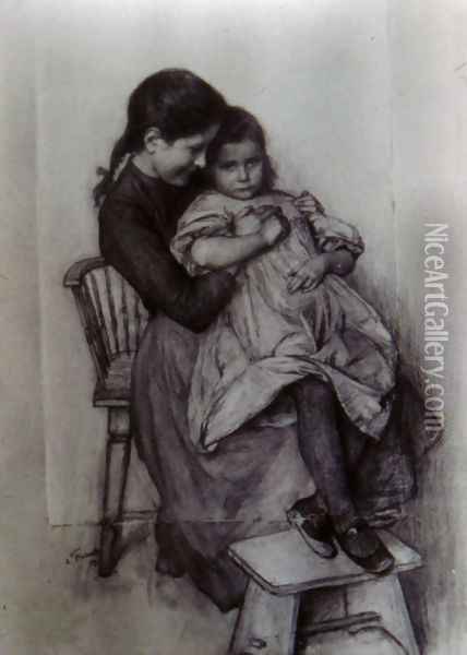 Sisters Oil Painting - Emile Friant