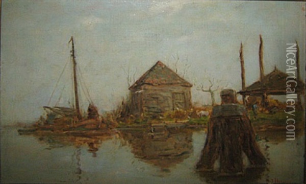 Hoeves Aan Het Water Oil Painting - Adriaan Josef Heymans