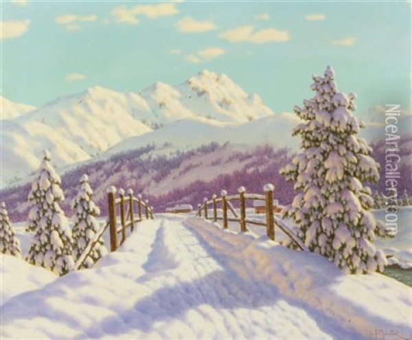 Jour D'hiver, Engadine Oil Painting - Ivan Fedorovich Choultse