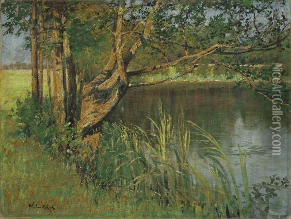 Partie Am Teich Oil Painting - Walter Leistikow