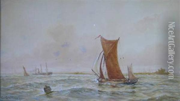 Full Sails Oil Painting - C Callow