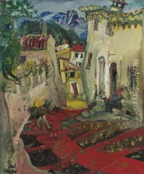 Rue A Cagnes Oil Painting - Chaim Soutine