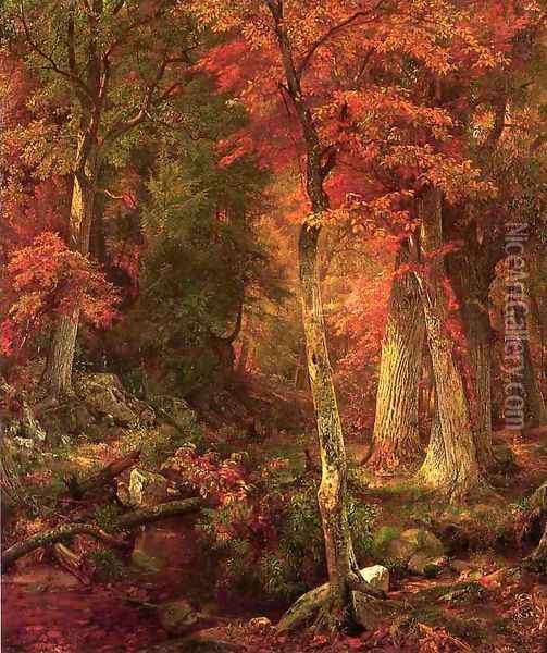 Forest Interior in Autumn Oil Painting - William Trost Richards