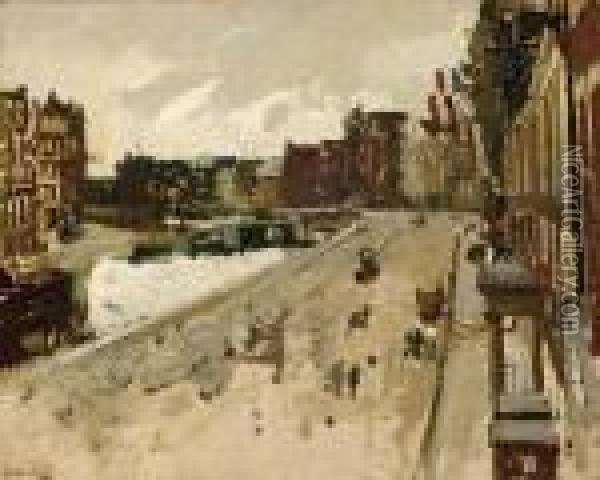 Rokin Amsterdam Oil Painting - George Hendrik Breitner