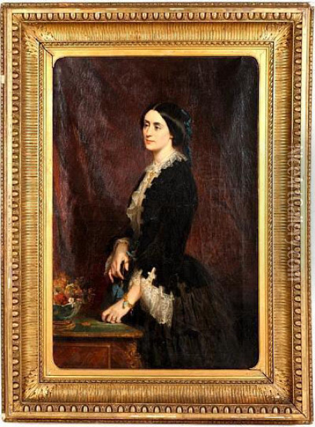 Portrait Of Mrs Yolande Lyne Stephens Oil Painting - Edouard Louis Dubufe
