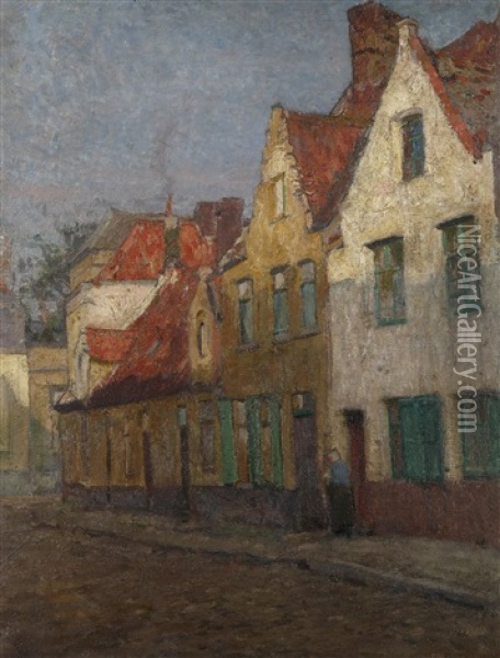 Bruges Oil Painting - David Davies