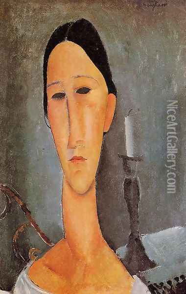 Portrait of Anna Zborowska I Oil Painting - Amedeo Modigliani