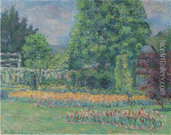 Le Jardin A Giverny Oil Painting - Blanche Hoschede-Monet