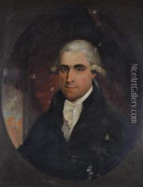 Head Andshoulders Portrait Of A Gentleman Oil Painting - James Northcote
