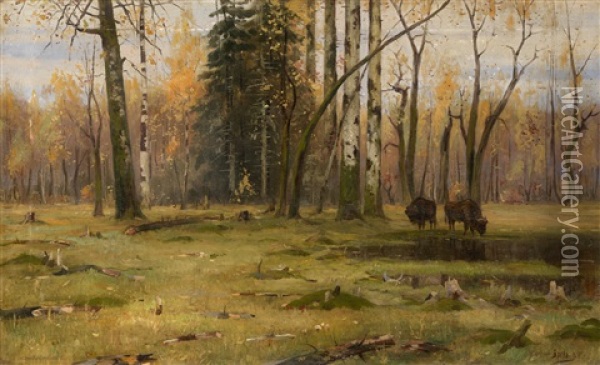 Bialowieza Forest Oil Painting - Jakov Ivanovich Brovar
