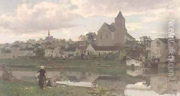 View of Montigny-sur-Loing Oil Painting - Jacob Henricus Maris