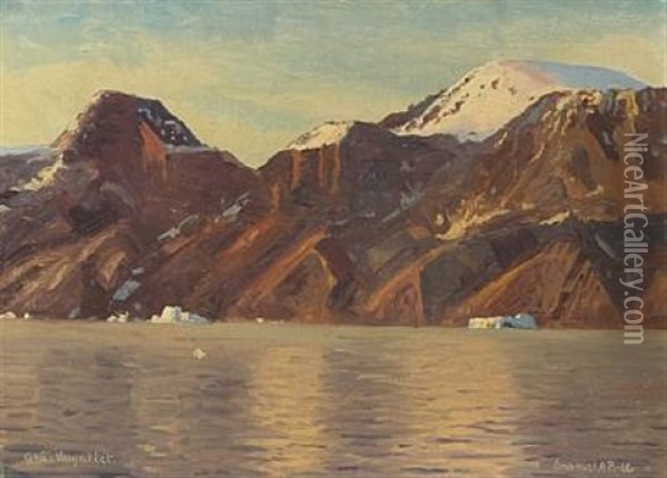 View Of The Disko Bay Oil Painting - Emanuel A. Petersen