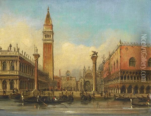 St Marks Square Oil Painting - Carlo Grubacs
