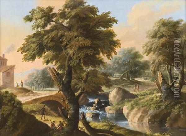 Paesaggio Fluviale Con Figure Oil Painting - Pieter the Younger Mulier
