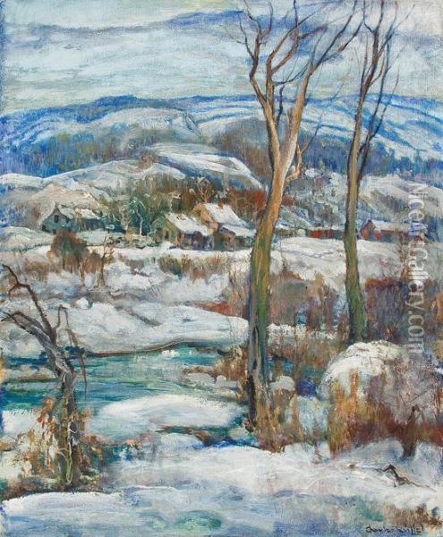 The Creek In Winter Oil Painting - Charles Reiffel