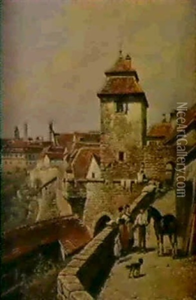 Rothenburg Oil Painting - Jacques Francois Carabain
