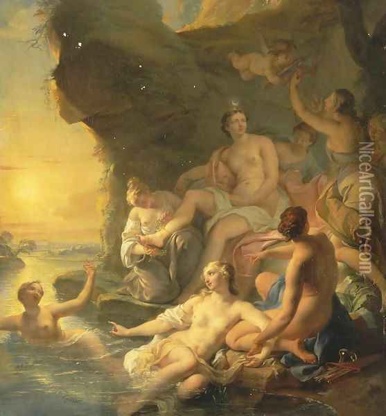 The Bath of Diana Oil Painting - Noel-Nicolas Coypel