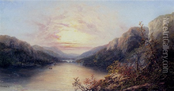 A View Of The Palisades, New York Oil Painting - William Charles Anthony Frerichs
