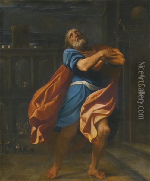 Saint Peter In Penitence Oil Painting - Ludovico Carracci
