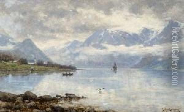 Hardanger Fjord In
 Norwegen Oil Painting - Johann Larssen