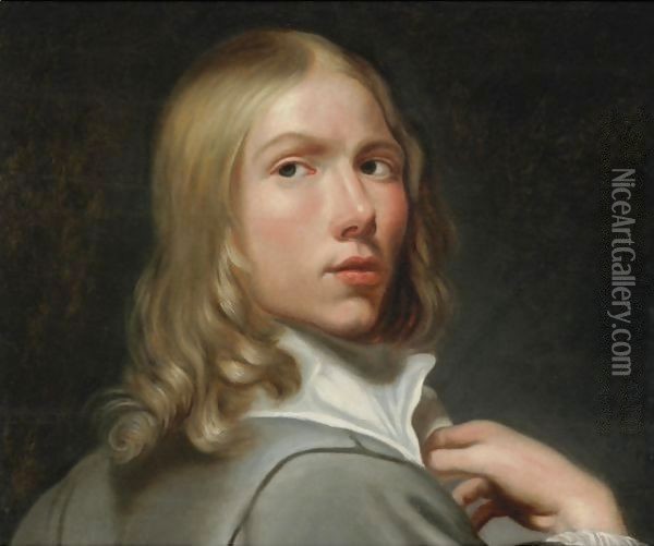 Portrait Of A Young Man Oil Painting - Jacob Cornelisz Van Oostsanen