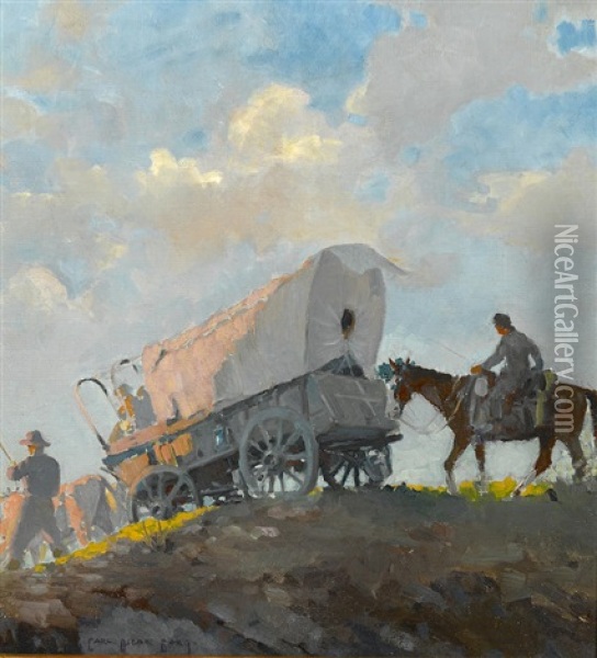 Wagon Train Oil Painting - Carl Oscar Borg