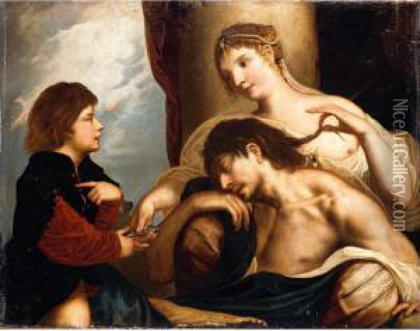 Samson And Delilah Oil Painting - (Alessandro) Padovanino (Varotari)