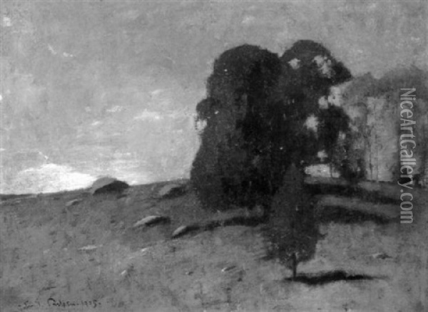 Hillside Landscape Oil Painting - Emil Carlsen