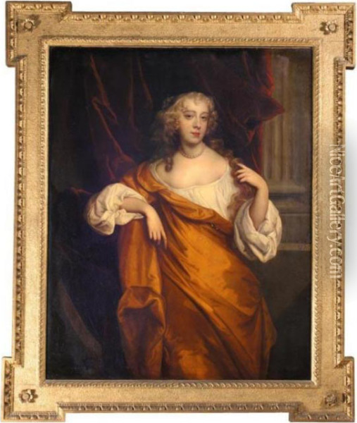 Portrait Of A Lady, Probably Margaret Wharton Oil Painting - Sir Peter Lely