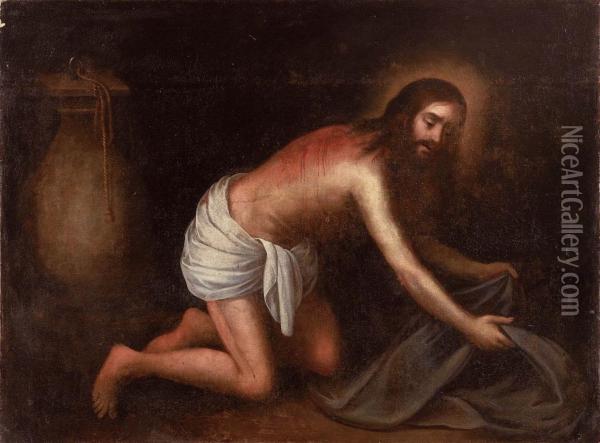 Cristo Dopo La Flagellazione Oil Painting - Juan Leandro De La Fuente