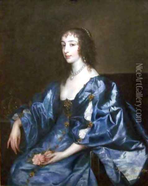 Queen Henrietta Maria Oil Painting - Sir Anthony Van Dyck