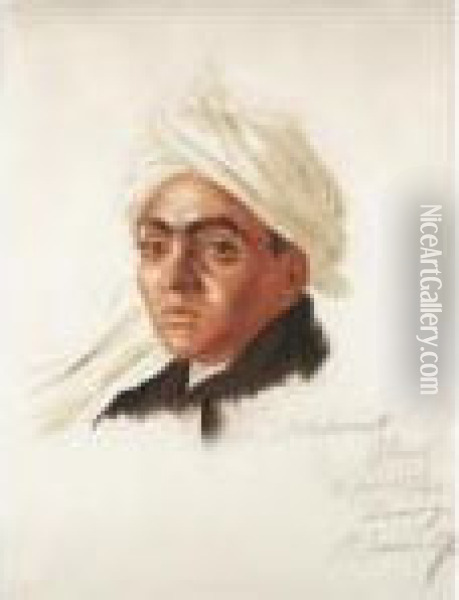 Portrait Of Mahomet Ghans Oil Painting - Alexander Evgenievich Yakovlev