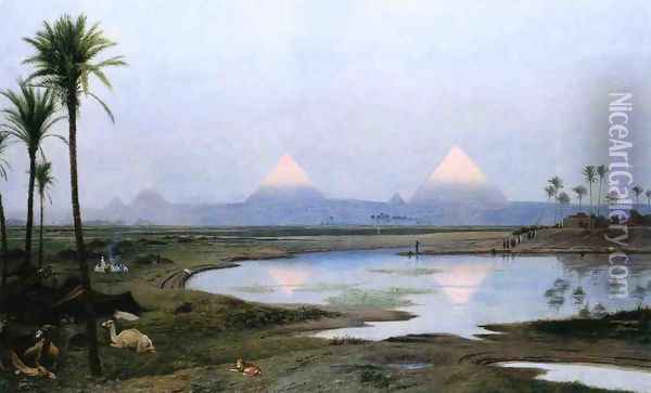 The Pyramids, Sunrise Oil Painting - Jean-Leon Gerome