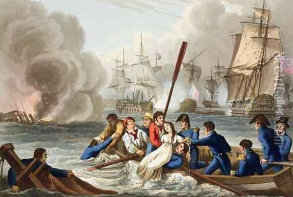 Anecdote at the Battle of Trafalgar Oil Painting - William Heath