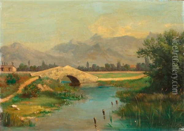 Riva Am Gardasee Oil Painting - Heinrich Adam