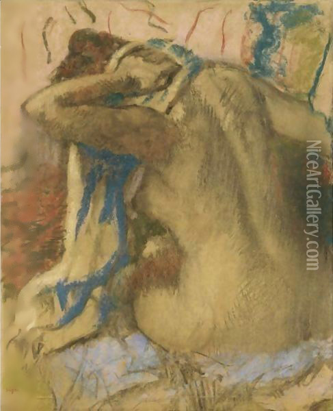Femme S'Essuyant Les Cheveux Oil Painting - Edgar Degas