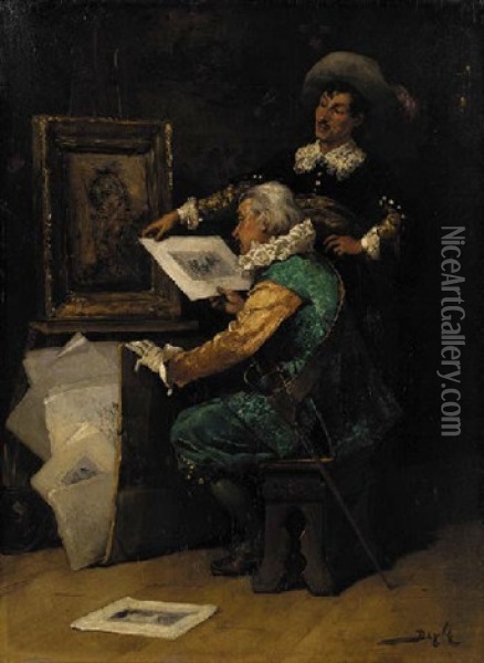The Connoisseurs Oil Painting - Pierre-Marie Beyle