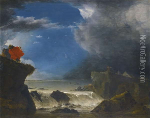 The Breach Of The Sint Anthonisdijk On The Night Of 5-6 March Oil Painting - Jan Asselijn