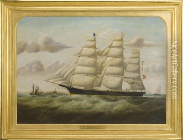The Clipper Ship Morning Light Picking Up A Pilot Off The Skerries Oil Painting - William Gay Yorke
