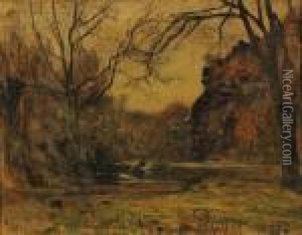 Woodland View Oil Painting - Francois Auguste Ravier