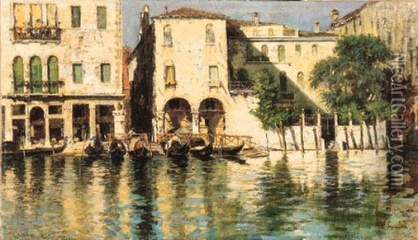 Traghetto San Felice, Venezia Oil Painting - Vincenzo Caprile