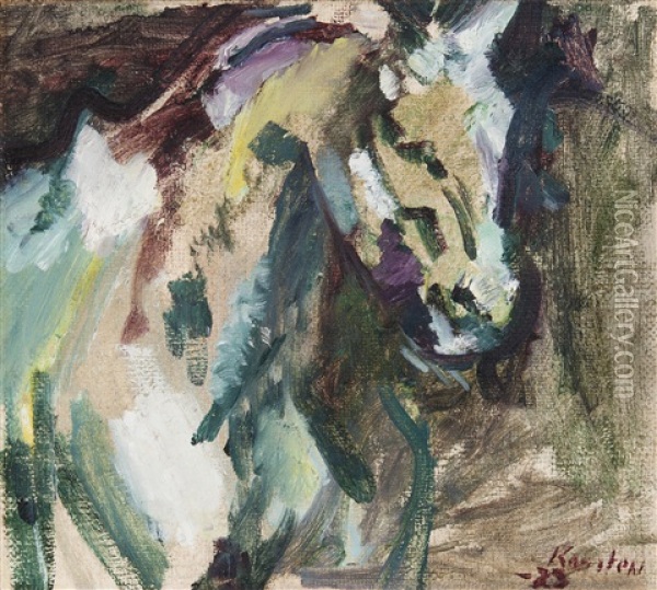 Horse Oil Painting - Ludvig Peter Karsten