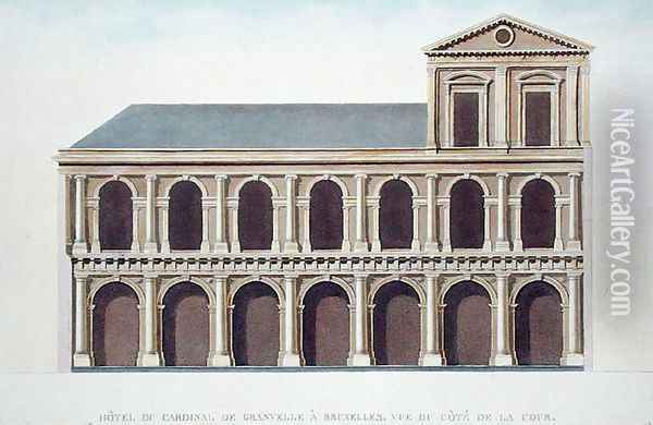 Side View of the Residence of Cardinal de Granvelle 1517-86, Brussels, from Choix des Monuments, Edifices et Maisons les plus remarquables du Royaume des Pays-Bas by Pierre Jacques Goetghebuer, engraved by the author, published 1827 Oil Painting - Suys, Tilman-Francois