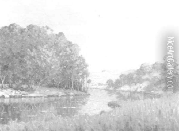 Spring River Landscape Oil Painting - Clark S. Marshall