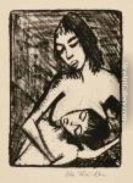 Mutter Und Kind. 2 (kleine Fassung) Oil Painting - Otto Mueller