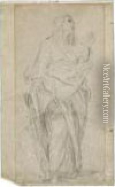 Standing Female Figure Oil Painting - Carlo Maratta or Maratti