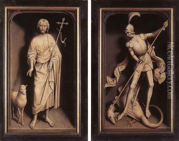 Triptych of the Family Moreel (closed) 1484 Oil Painting - Hans Memling