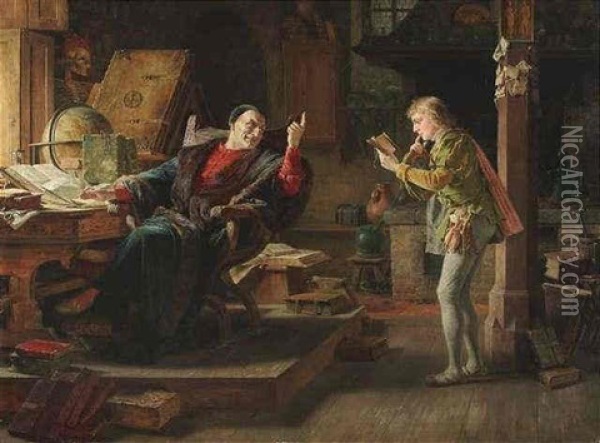 Szene Aus Goethes Faust, Erster Teil Oil Painting - Eduard von Gruetzner