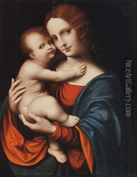 The Madonna Embracing The Christ Child Oil Painting -  Giampietrino